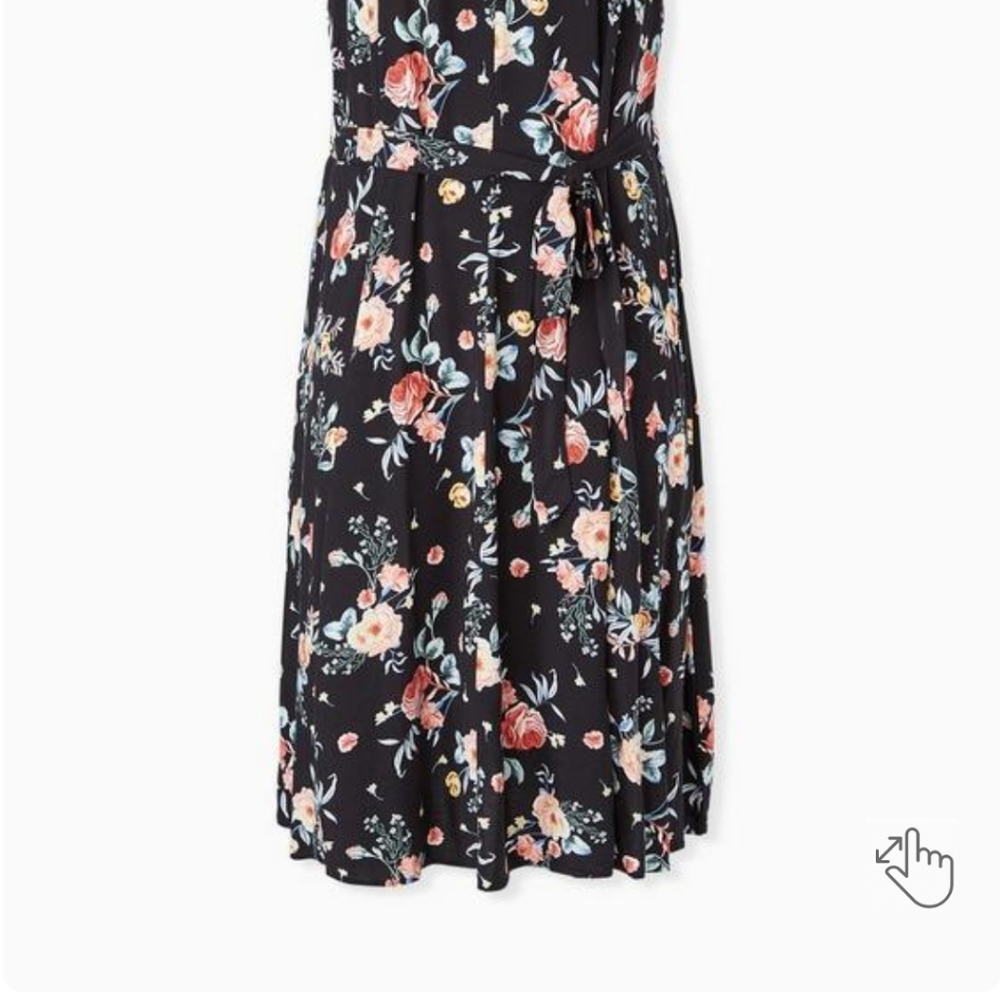 Torrid Midi Challis Trapeze Dress Size 1